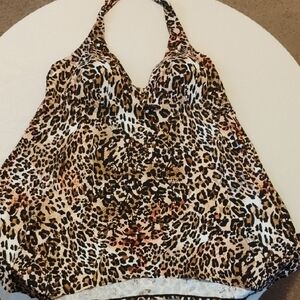 Plus Size Women's Swimwear Top Animal Print Sz 20 Swimsuits For All No Bottoms